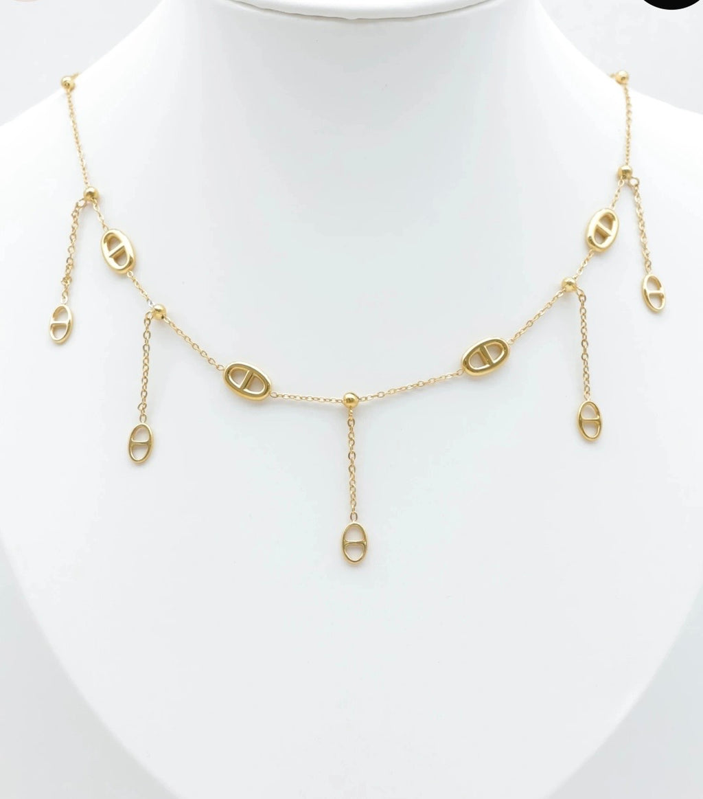 COLLIER PAAMPILLES ACIER INOXYDABLE  DORE