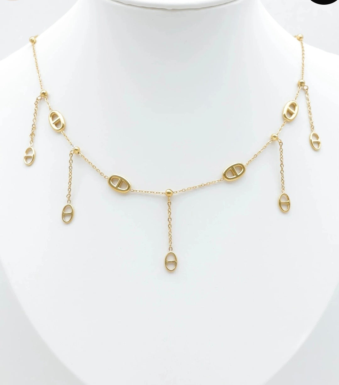 COLLIER PAAMPILLES ACIER INOXYDABLE  DORE
