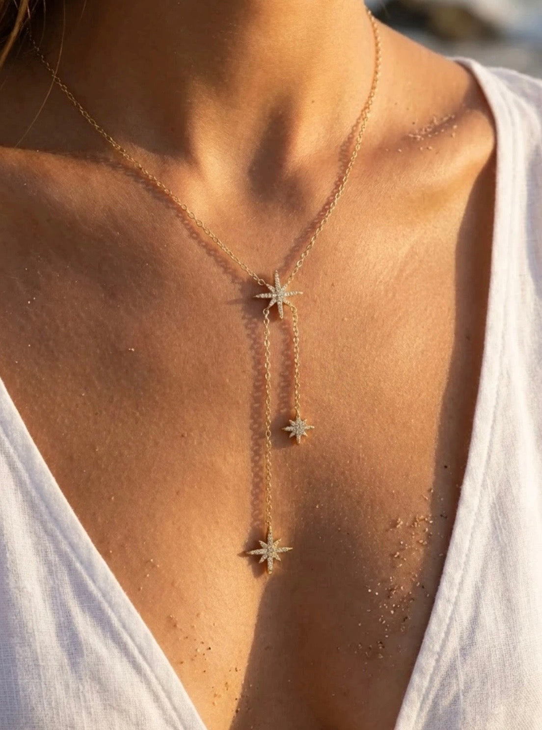 COLLIER ETOILES ACIER INOXYDABLE