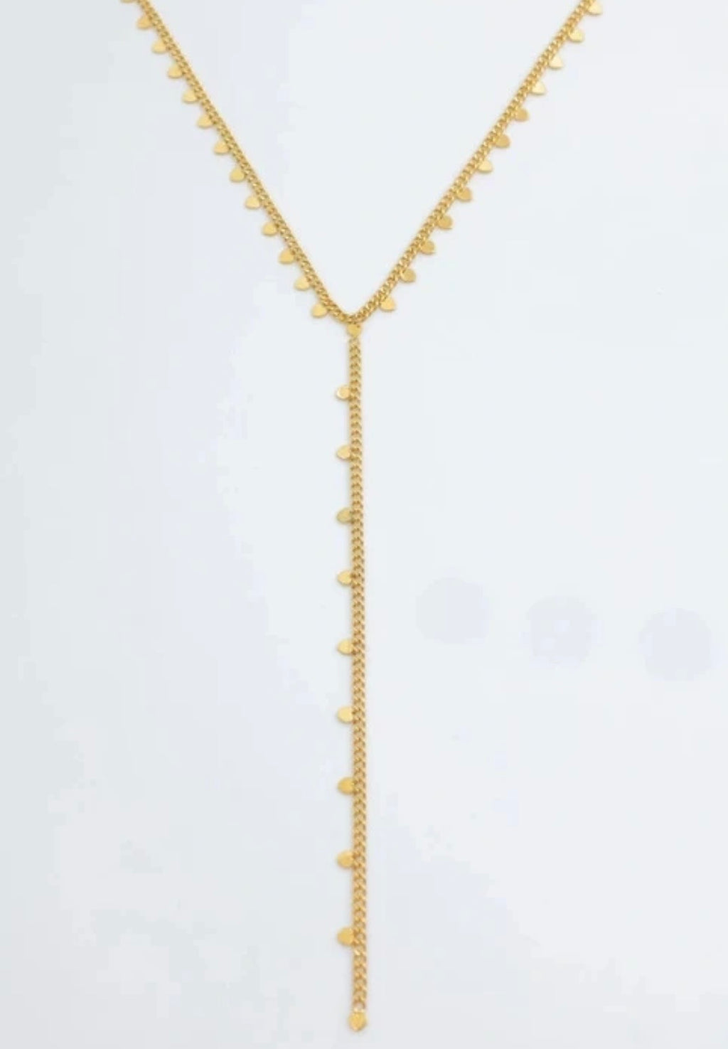 COLLIER Y ACIER INOXYDABLE COEUR DORE