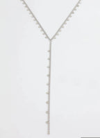 COLLIER Y ACIER INOXYDABLE COEUR ARGENT