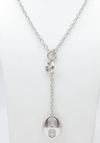 COLLIER SAUTOIR ACIER INOXYDABLE GRAIN DE CAFE  ARGENT