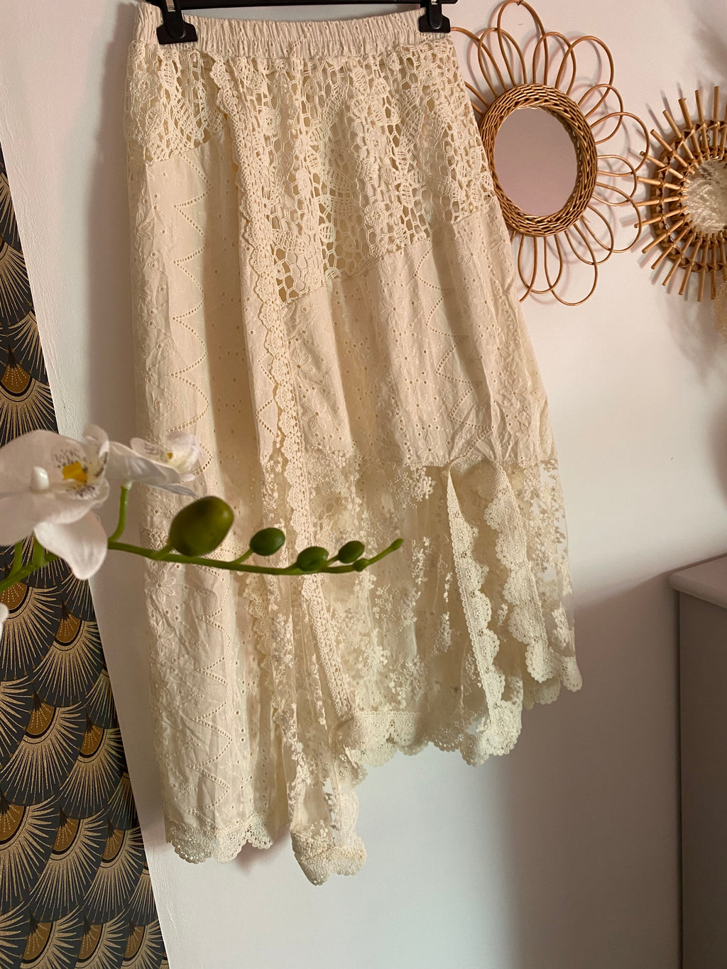 JUPE BRODERIE ET DENTELLE MIA TU 34/42