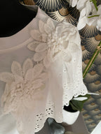 T-SHIRT FLEUR BLANC TU 36/42 PETIT 44