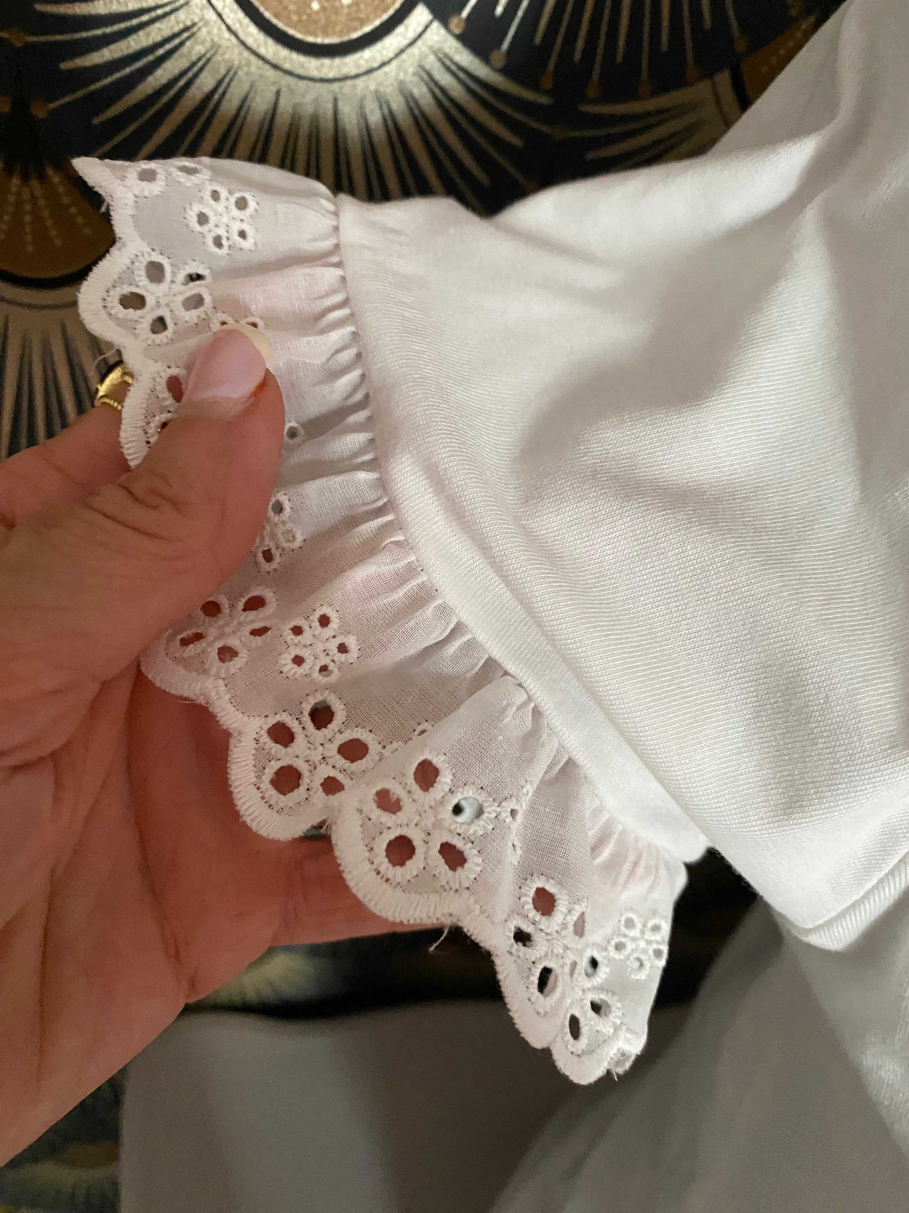 T-SHIRT FLEUR BLANC TU 36/42 PETIT 44