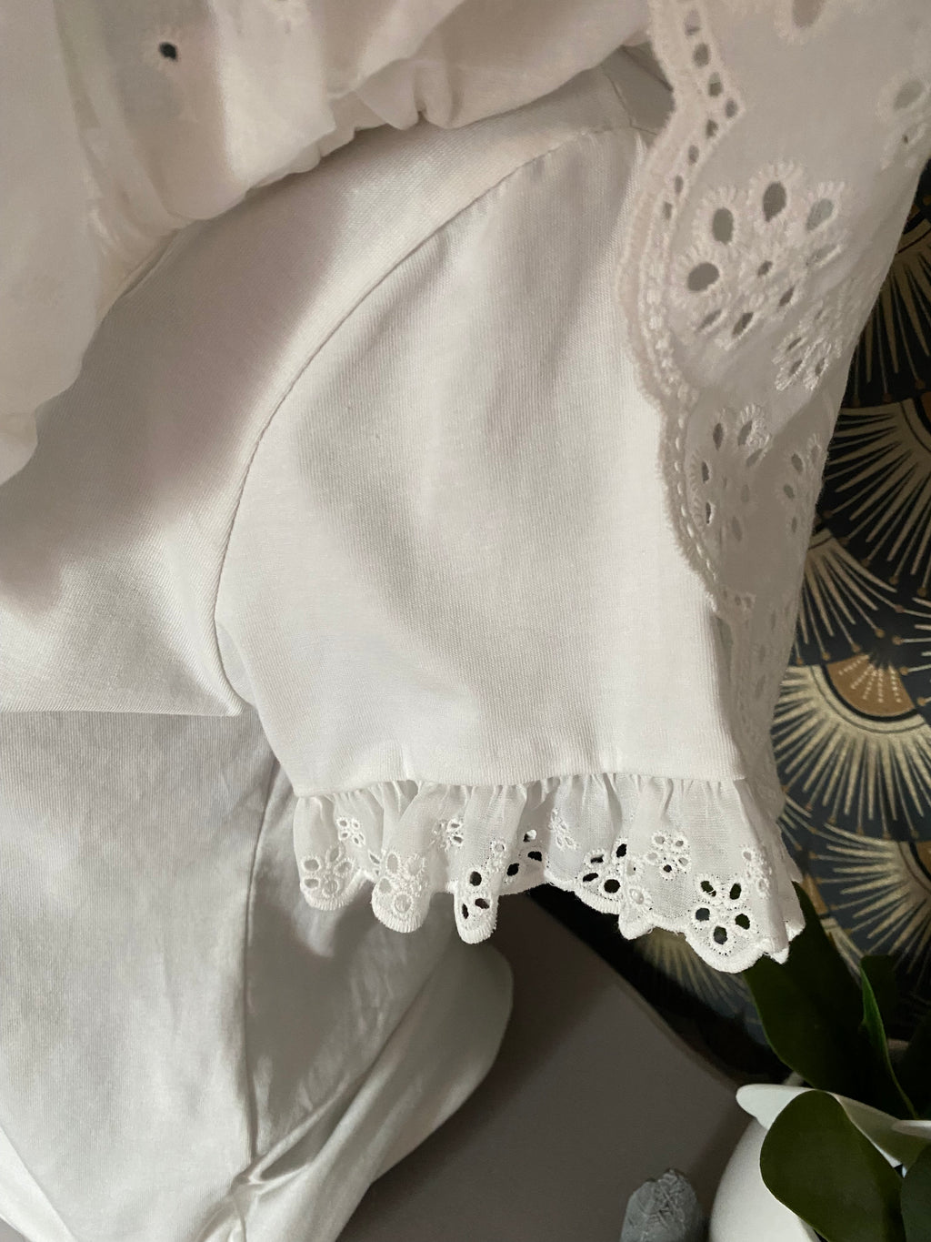 T-SHIRT FLEUR BLANC TU 36/42 PETIT 44