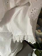 T-SHIRT FLEUR BLANC TU 36/42 PETIT 44