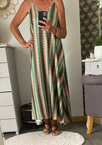 ROBE LUREX BRETELLES FINES KAKI  36/44
