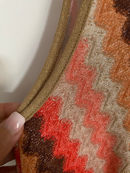 ROBE LUREX BRETELLES FINES ORANGE  36/44