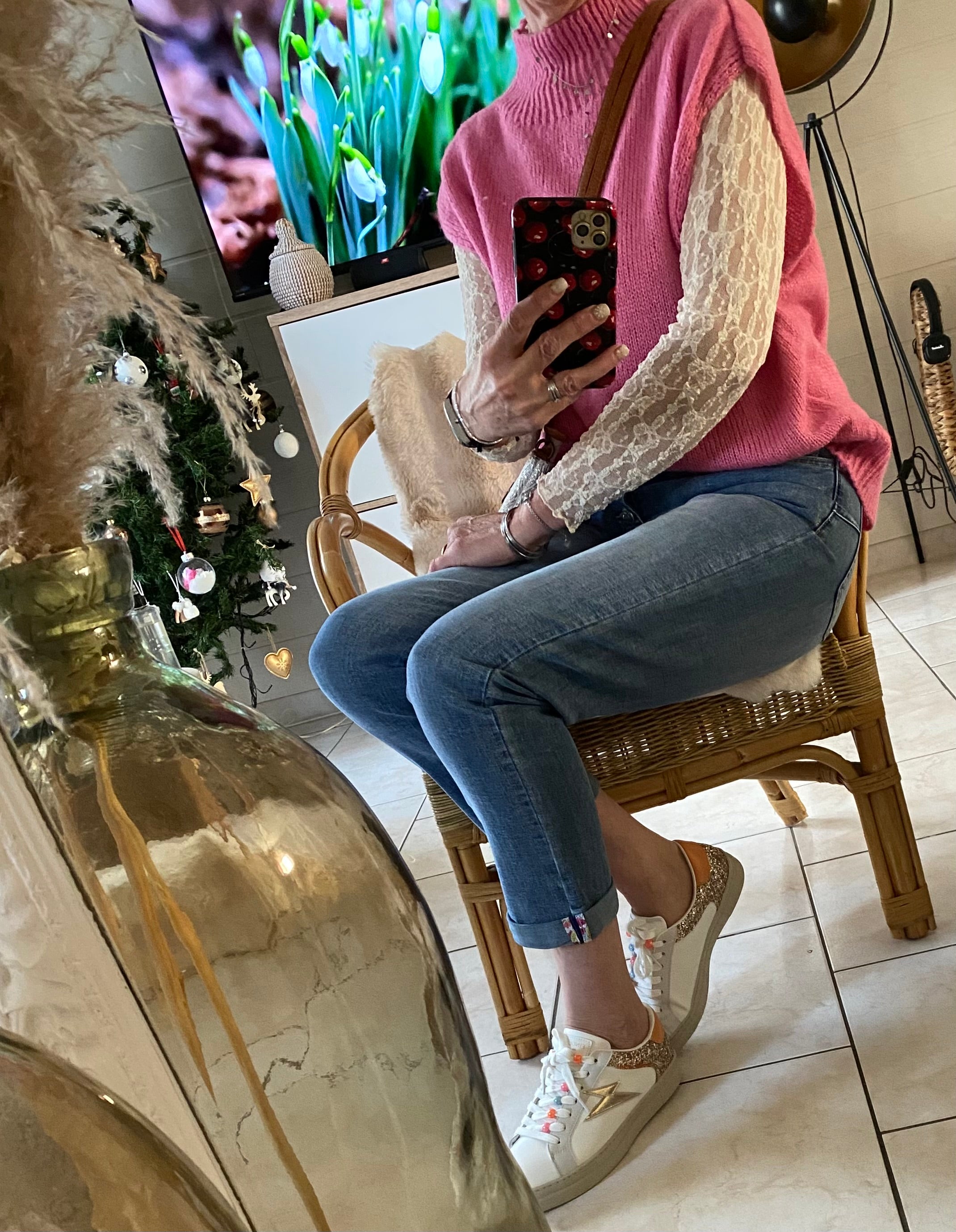 ENSEMBLE PULL PINKA ROSE  TU34/44 PETIT 46