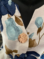 TOP VISCOSE FLEUR BLEU MARINE   TU 38/46