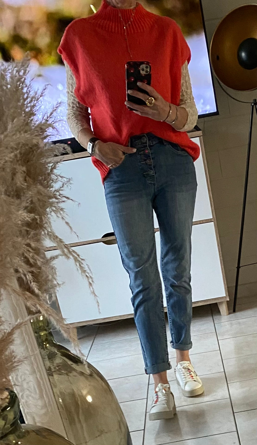 ENSEMBLE PULL PINKA CORAIL  TU34/44 PETIT 46