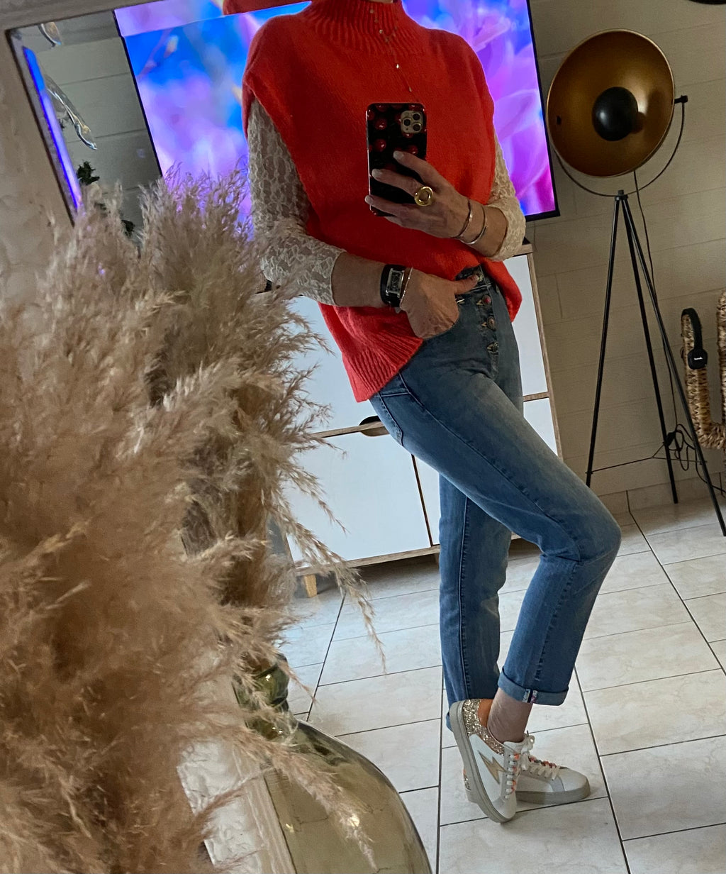 ENSEMBLE PULL PINKA CORAIL  TU34/44 PETIT 46