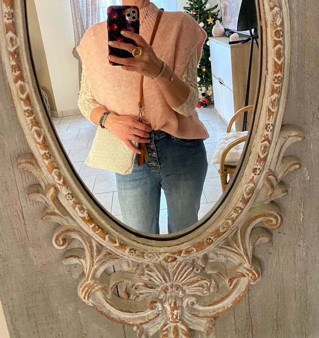 ENSEMBLE PULL PINKA ROSE POUDRE  TU34/44 PETIT 46