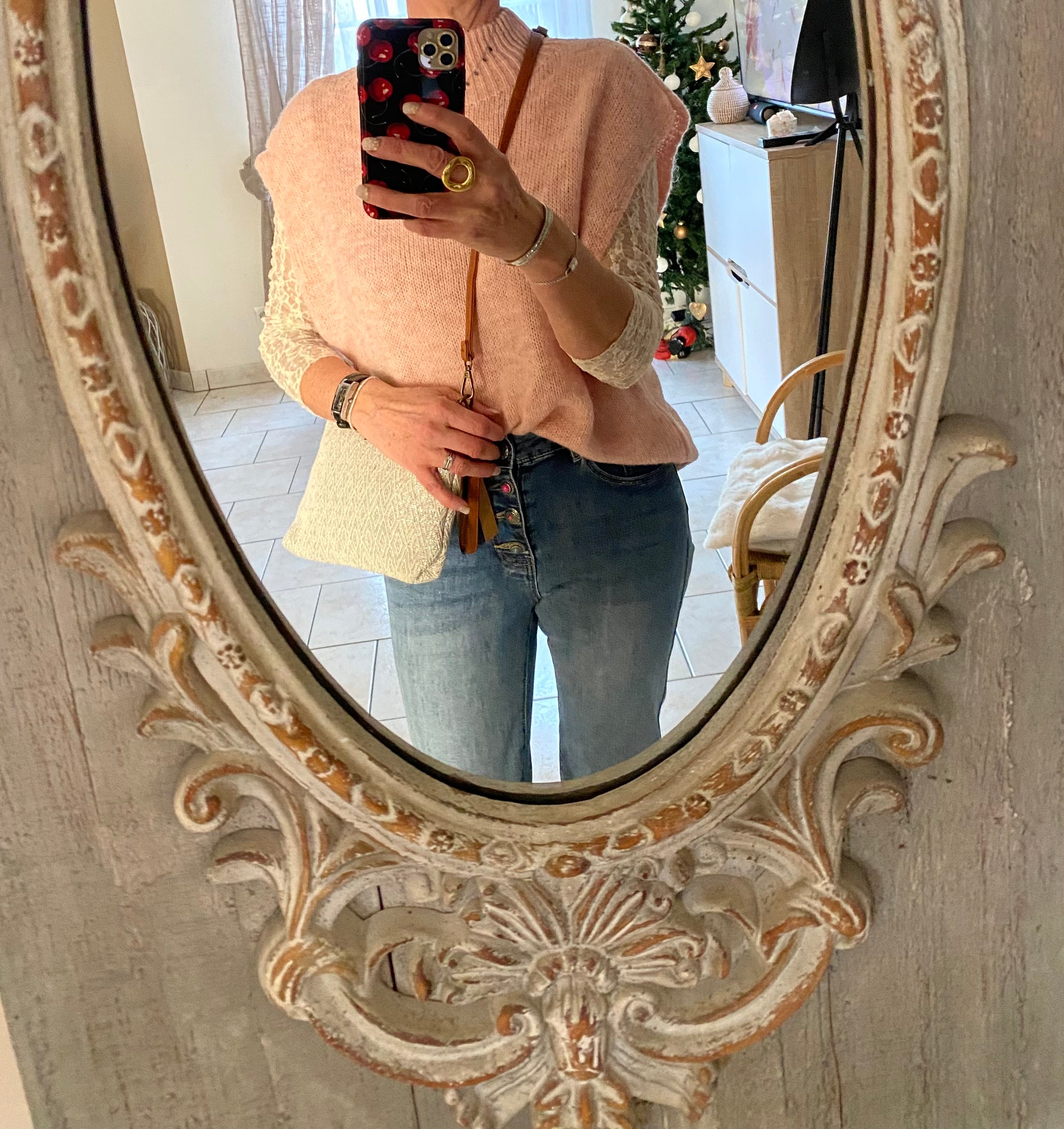 ENSEMBLE PULL PINKA ROSE POUDRE  TU34/44 PETIT 46