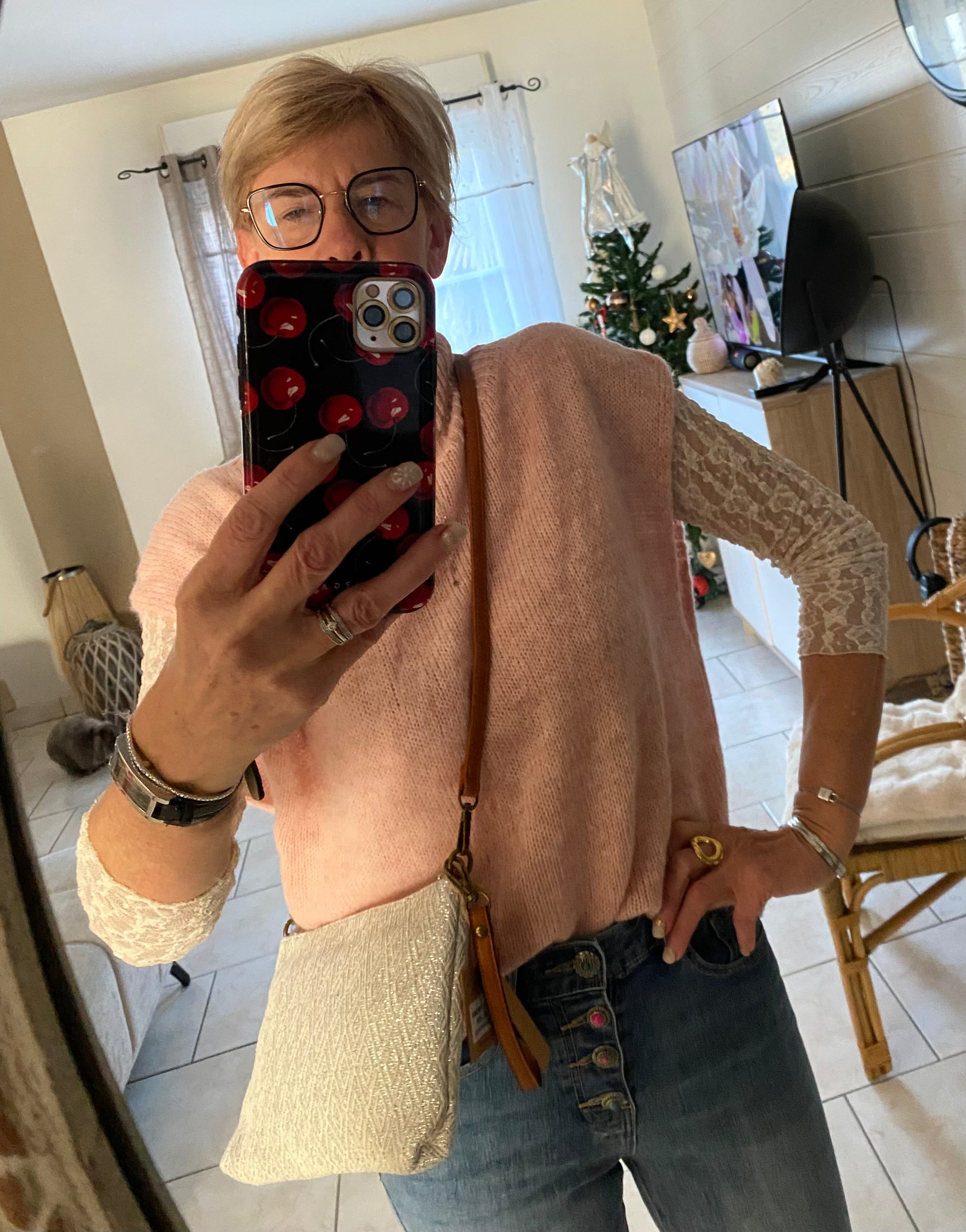 ENSEMBLE PULL PINKA ROSE POUDRE  TU34/44 PETIT 46