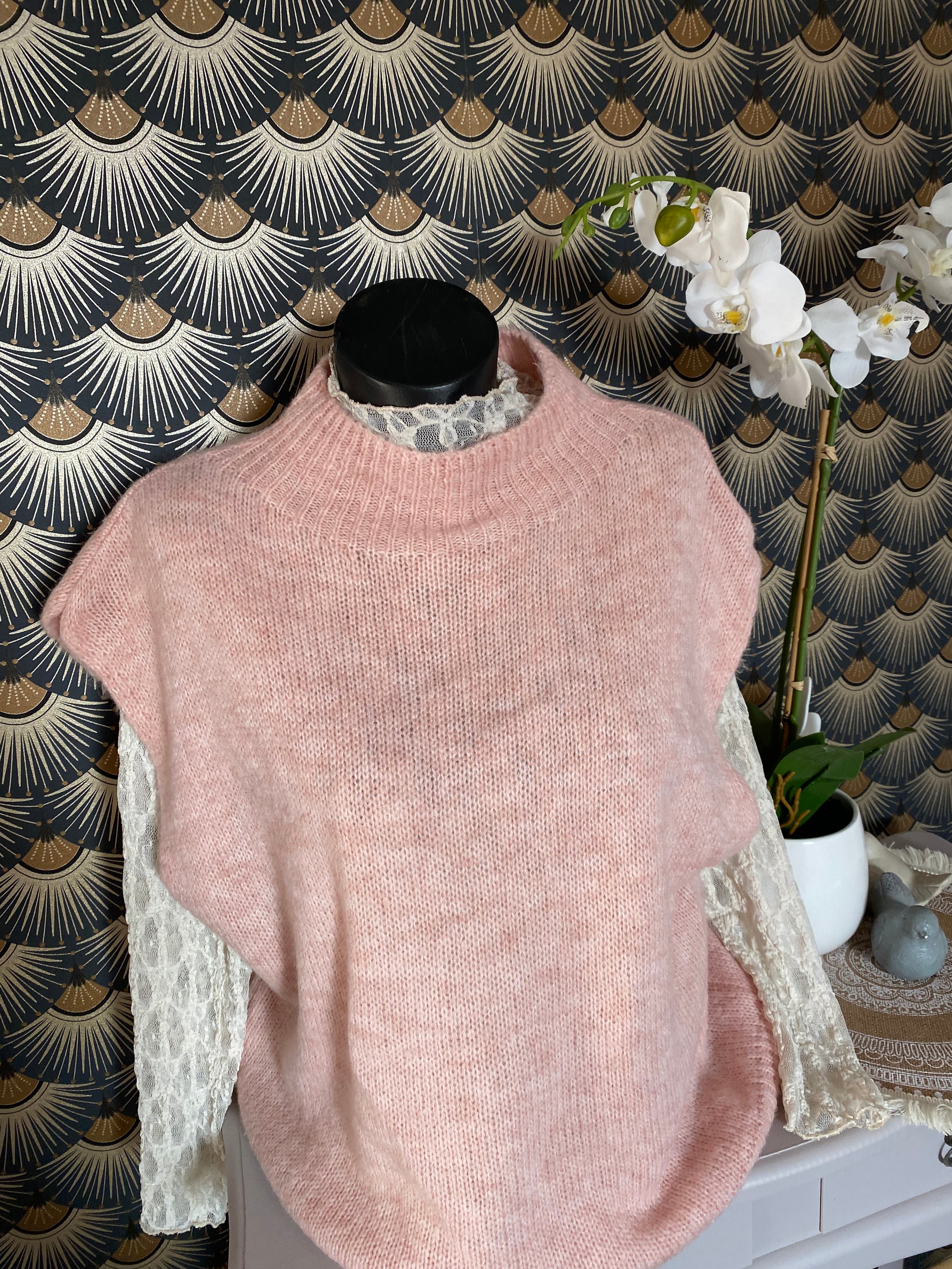 ENSEMBLE PULL PINKA ROSE POUDRE  TU34/44 PETIT 46