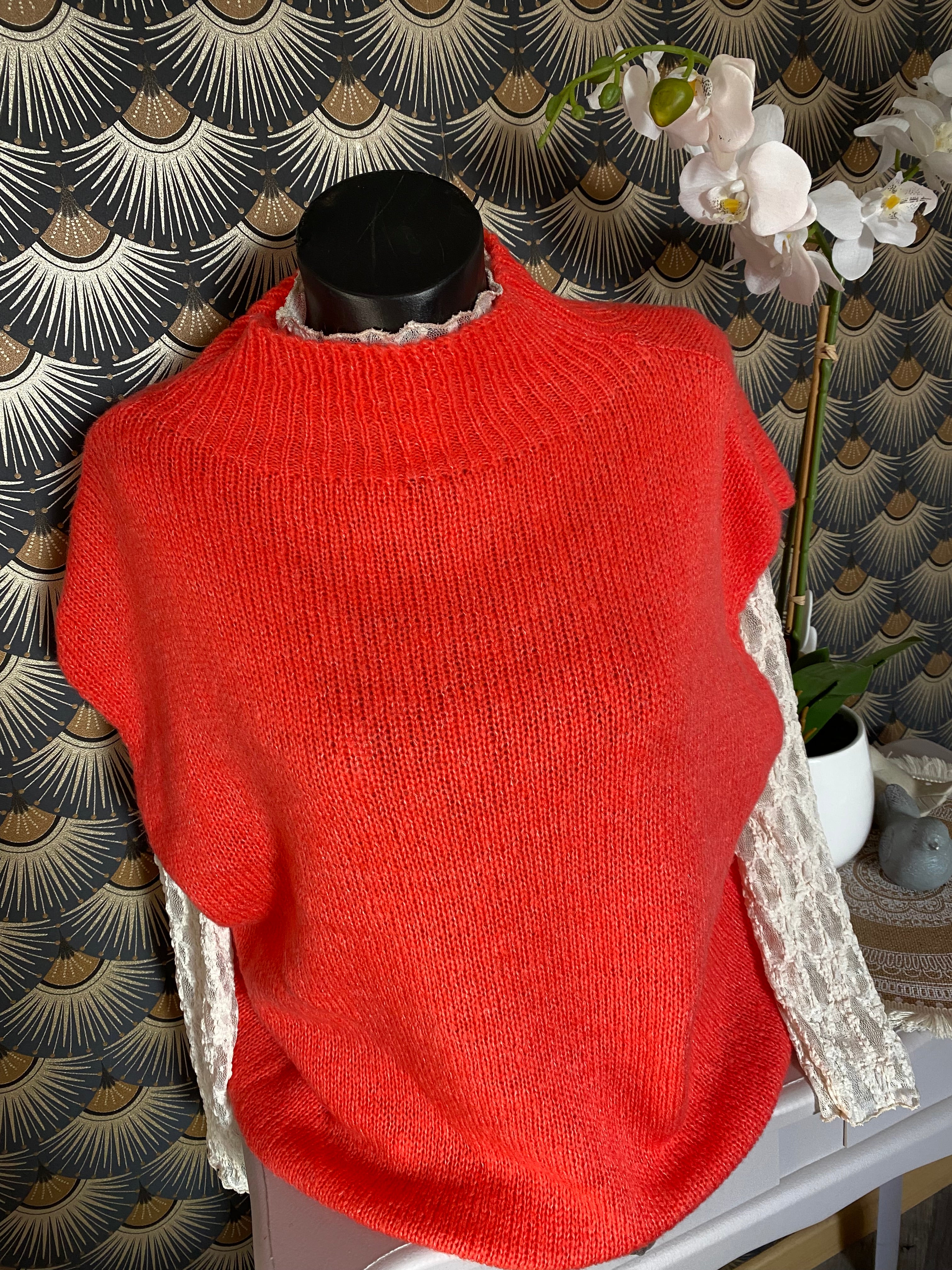 ENSEMBLE PULL PINKA CORAIL  TU34/44 PETIT 46