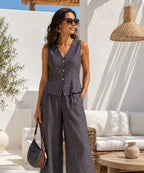 ENSEMBLE PANTALON ET TOP TU  34/40