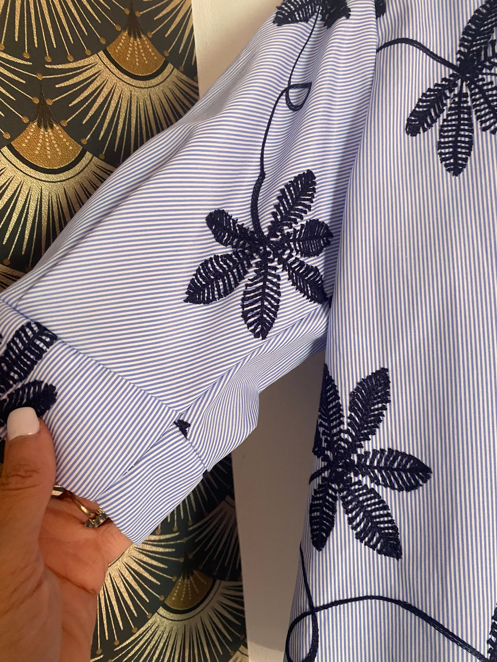 ENSEMBLE JUPE ET CHEMISE  COTON BRODEE  TU 36/42