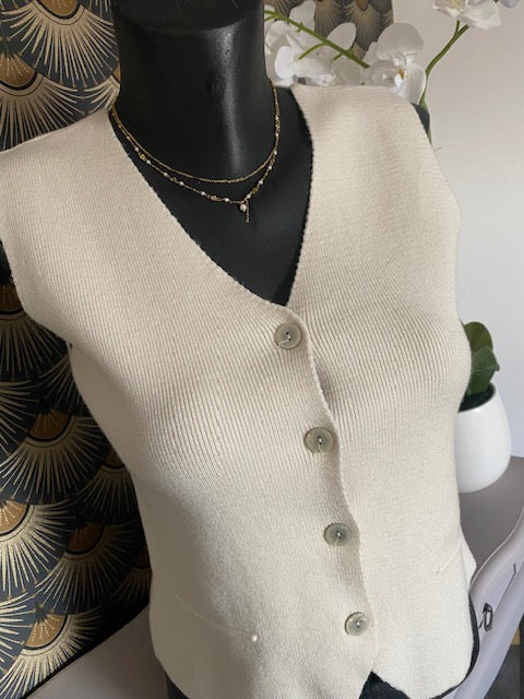 GILET TOD   ECRU    36/40