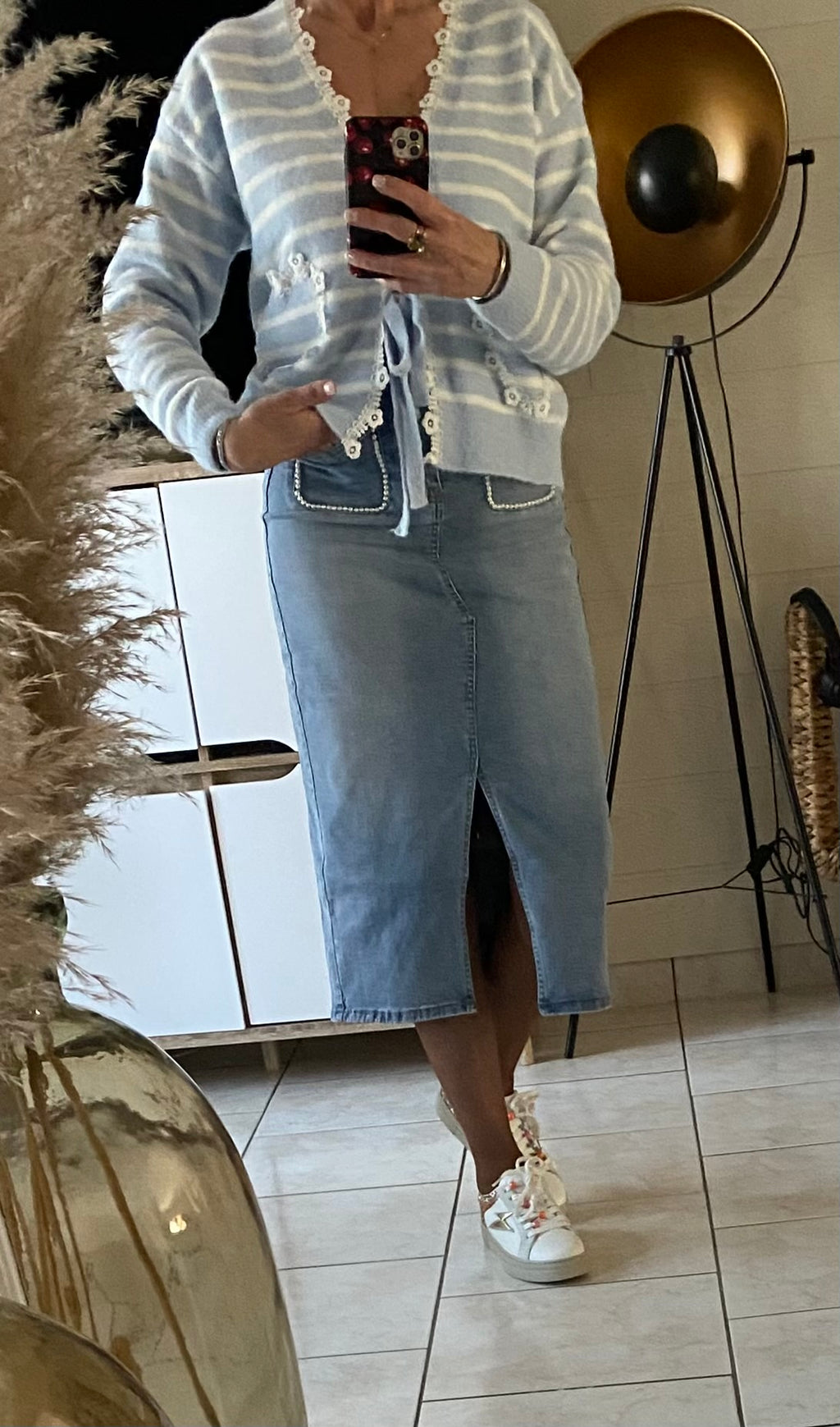 JUPE JEAN PERLA TAILLES :36/38/40/42