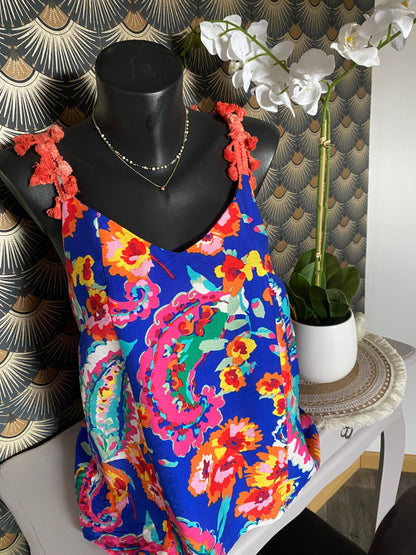 TOP NELL BRETELLES POMPONS  TAILLE 1 OU 2