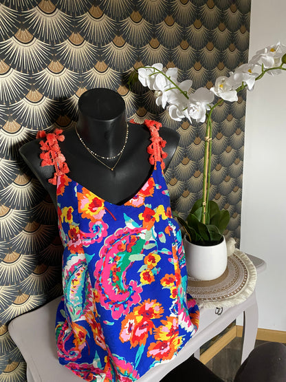 TOP NELL BRETELLES POMPONS  TAILLE 1 OU 2