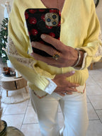 GILET LOVENA DENTELLE JAUNE   TU 36/42 petit 44