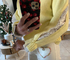 GILET LOVENA DENTELLE JAUNE   TU 36/42 petit 44