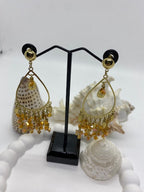 BOUCLES D'OREILLES GOUTTES  ORANGE   ACIER INOXYDABLE