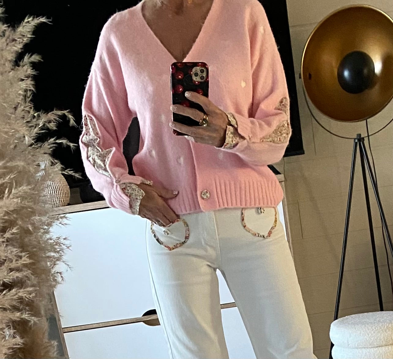 PANTALON JEAN BLANC ORNADO  TAILLES : 36/38/40/42/44