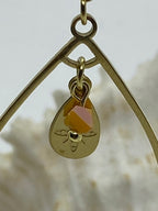 BOUCLES D'OREILLES GOUTTES  ORANGE   ACIER INOXYDABLE