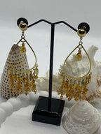 BOUCLES D'OREILLES GOUTTES  ORANGE   ACIER INOXYDABLE