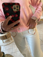 PANTALON JEAN BLANC ORNADO  TAILLES : 36/38/40/42/44