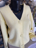 GILET LOVENA DENTELLE JAUNE   TU 36/42 petit 44