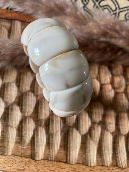 BRACELET ELASTIQUE RESINE   BEIGE