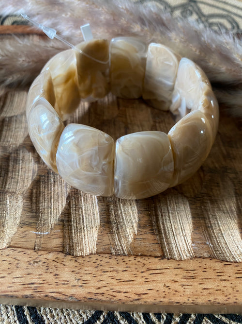 BRACELET ELASTIQUE RESINE   CAMEL