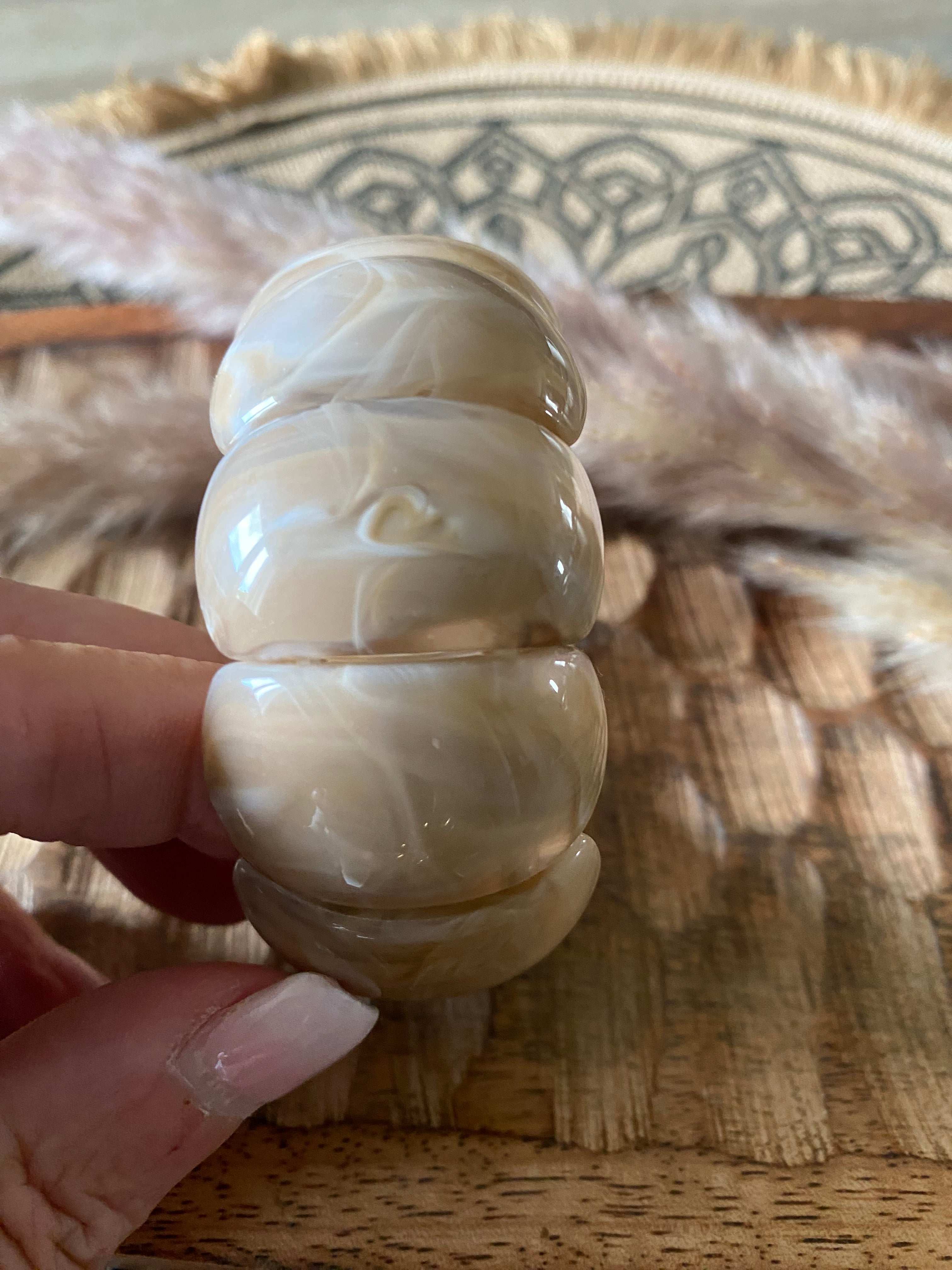 BRACELET ELASTIQUE RESINE   CAMEL